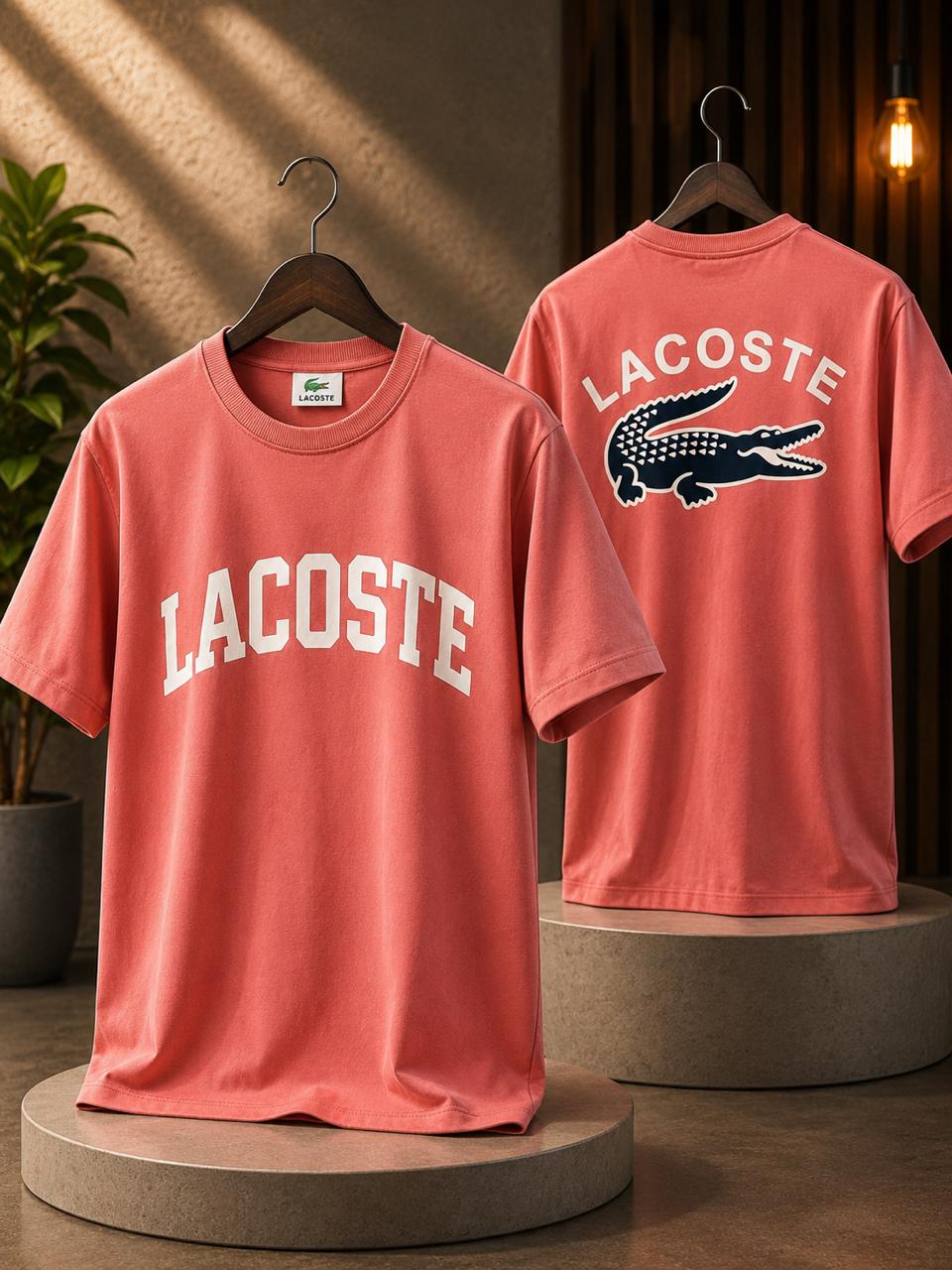Lacoste Graphic Tee (Coral)